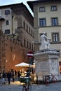 Statue of Giovanni delle Bande Nere in a corner of San Lorenzo square in Florence.