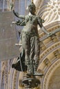 Statue of the Giraldillo de la Giralda in Seville, Andalucia, Spain. Royalty Free Stock Photo