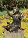 Statue Girl with Butterfly Bronze