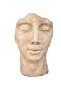 Statue of a girl's head made of clay on a white background Royalty Free Stock Photo