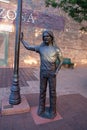 Statue of Glenn Frey from The Eagles - Standing on the Corner in Winslow Arizona Royalty Free Stock Photo