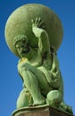 Statue of the god Atlas at Portmeirion Royalty Free Stock Photo