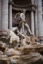 The statue of the god Neptune in the famous Trevi Fountain in Rome Royalty Free Stock Photo