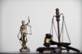 statue of god Themis Lady Justice is used as symbol of justice within law firm to demonstrate truthfulness of facts and power to Royalty Free Stock Photo