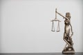 statue of god Themis Lady Justice is used as symbol of justice within law firm to demonstrate truthfulness of facts and power to Royalty Free Stock Photo