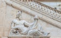 Statue of god ( Tiber ) with cornucopia at square Piazza del Campidoglio.Rome.