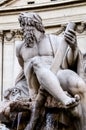 Statue of the god Zeus in Bernini's Fountain , Piazza Navona, Ro Royalty Free Stock Photo