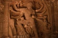 Statue of Goddess Durga at Ellora Caves, India Royalty Free Stock Photo