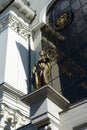 Statue of the goddess of Justice Themis on the building of the Supreme Court of Russia in Moscow