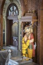 Statue of the goddess Prithvi with the cow head in the Hindu temple Shree Laxminarayan in Goa, India