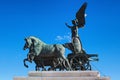 Statue of goddess Victoria riding on quadriga was made in 1911-1935. Royalty Free Stock Photo