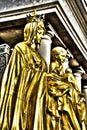 Statue gold Our Lady of Grace Virgin Mary with Child Jesus in the church, Thailand. Royalty Free Stock Photo