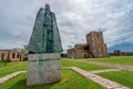 Statue of Gonzalo Fernandez de Oviedo in front of fortress in old part of Santo Domingo, Dominican Republic