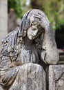 Statue on grave in the old cemetery