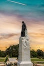 Statue and gravesite of former U.S. senator and Louisiana governor Huey P. Long at the Louisiana State Capitol in Baton Rouge