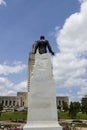 Statue and gravesite of former U.S. senator and Louisiana governor Huey P. Long at the Louisiana State Capitol in Baton Rouge