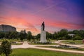 Statue and gravesite of former U.S. senator and Louisiana governor Huey P. Long at the Louisiana State Capitol in Baton Rouge