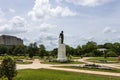 Statue and gravesite of former U.S. senator and Louisiana governor Huey P. Long at the Louisiana State Capitol in Baton Rouge