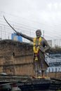 Statue of a Great Maratha King Shivaji Maharaj in standing pose at Tasgaon