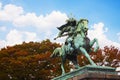 Statue of the great samurai Kusunoki Masashige at the East Garden outside Tokyo Imperial Palace, Japan Royalty Free Stock Photo