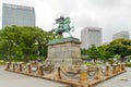 Statue of the great samurai Kusunoki Masashige, famed Japanese samurai at the East Garden outside Tokyo Imperial Palace, Japan. Royalty Free Stock Photo