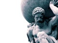 Statue of the Greek God Atlas holding the globe on his shoulders. Royalty Free Stock Photo