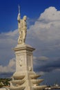 Statue of greek god Poseidon at Havana bay Royalty Free Stock Photo