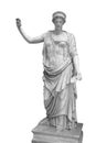 Statue of the Greek goddess Hera or the Roman goddess Juno isolated on white with clipping path. Goddess of women