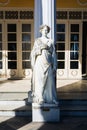 Statue of a Greek mythical muse in Achilleion palace, Corfu Island, Greece, built by Empress of Austria Elisabeth of Bavaria. Royalty Free Stock Photo