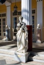 Statue of a Greek mythical muse in Achilleion palace, Corfu Island, Greece, built by Empress of Austria Elisabeth of Bavaria. Royalty Free Stock Photo