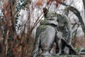 Statue of Grieving Angel in Old European Cemetery Royalty Free Stock Photo