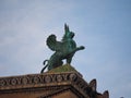 Statue of a griffin in the roof of the Museum of Art in Philadelphia. Royalty Free Stock Photo