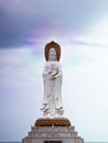 Statue of Guanyin Bodhisattva on the coast in Tianya Haijiao Scenic Area, Hainan Island, China Royalty Free Stock Photo