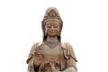 Statue of Guanyin isolated on white background. Royalty Free Stock Photo