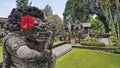 Statue guard demon. Balinese temple Pura Taman Ayun, Royal family temple in Mengwi, Bali, Indonesia.