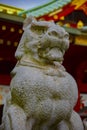 Statue guardian dog at Kanda shrine in Tokyo Royalty Free Stock Photo