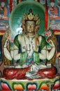 Statue of Guru Rinpoche in a Tibetan monastery near the sacred mountain Kailash Royalty Free Stock Photo