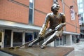 Statue of Guy Lafleur in front the Bell Center. Royalty Free Stock Photo
