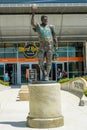 Statue of Hall of Fame Dolphins quarterback Dan Marino in front of Hard Rock Stadium in Miami Gardens, Florida