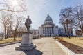 Statue of Hans Christian Heg in front of Wisconsin state capitol Royalty Free Stock Photo