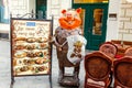 Statue of a happy Pig at the entrance of original Slovak restaurant Royalty Free Stock Photo