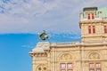 Statue of Harmony on Vienna State Opera Wiener Staatsoper building Royalty Free Stock Photo