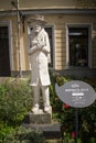 Statue of Heinrich Zille by Thorsten Stegmann in Nikolaiviertel district Royalty Free Stock Photo