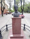 Monument to Henry Dunant, founder of Red Cross, in Subotica, Serbia