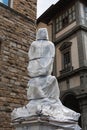 Statue of Hercules and Cacus covered with a Protective Plastic Bag in Piazza della Signoria in Florence, Italy Royalty Free Stock Photo