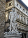 STATUE OF HERCULES AND CACUS, PIAZZA DELLA SIGNORIA, FLORENCE, ITALY Royalty Free Stock Photo