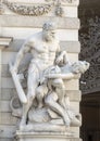 Statue of Hercules stealing the belt of Hippolyte at the Michaelerplatz entrance to the Michaelertrakt, Hofburg Palace, Vienna Royalty Free Stock Photo