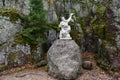 Statue of the hero of the epic Kalevala VÃÂ¤inemÃÂ¶ijnen with Karelian-Finnish gusli Ã¢â¬Åkantele