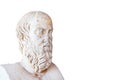 Statue of Herodotus in stoa of Attalos on white background Royalty Free Stock Photo