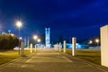 Statue of Heroic Aviators at night